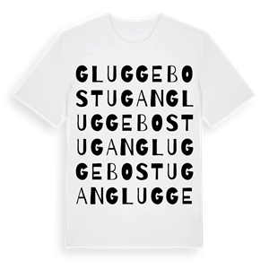 Gluggebostugan ordlek t-shirt – ekologisk bomull t-shirt från Pinshirt