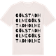 Vintage White t-shirt med Gökstad holme ordlek t-shirt