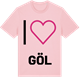 Pink Cotton t-shirt med Jag älskar Göl t-shirt stort tryck