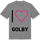 Mid Heather Gray t-shirt med Jag älskar Golby t-shirt stort tryck