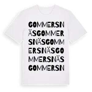 Gommersnäs ordlek t-shirt – ekologisk bomull t-shirt från Pinshirt