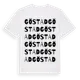 White t-shirt med Göstad ordlek t-shirt