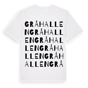 Gråhallen ordlek t-shirt – ekologisk bomull t-shirt från Pinshirt