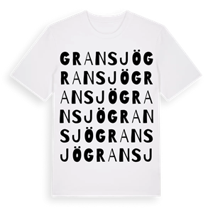 Gransjö ordlek t-shirt – ekologisk bomull t-shirt från Pinshirt