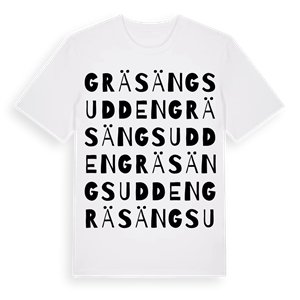 Gräsängsudden ordlek t-shirt – ekologisk bomull t-shirt från Pinshirt
