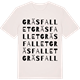 Vintage White t-shirt med Gräsfallet ordlek t-shirt