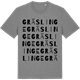 Mid Heather Gray t-shirt med Gräslinge ordlek t-shirt