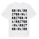 White t-shirt med Gravkärret ordlek t-shirt