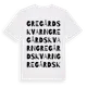 White t-shirt med Gregårdskvarn ordlek t-shirt