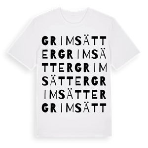 Grimsätter ordlek t-shirt – ekologisk bomull t-shirt från Pinshirt