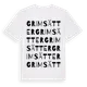 White t-shirt med Grimsätter ordlek t-shirt