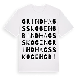 Grindhagsskogen ordlek t-shirt – ekologisk bomull t-shirt från Pinshirt