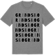 Mid Heather Gray t-shirt med Grindsbo ordlek t-shirt