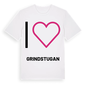 Jag älskar Grindstugan t-shirt stort tryck – ekologisk bomull t-shirt från PinShirt