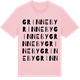 Pink Cotton t-shirt med Grinneby ordlek t-shirt
