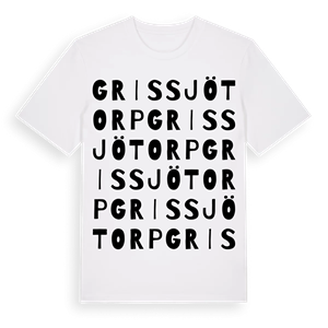 Grissjötorp ordlek t-shirt – ekologisk bomull t-shirt från Pinshirt