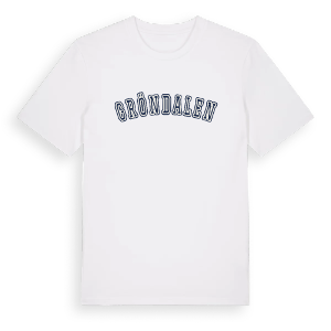 Gröndalen college t-shirt – ekologisk bomull t-shirt från Pinshirt