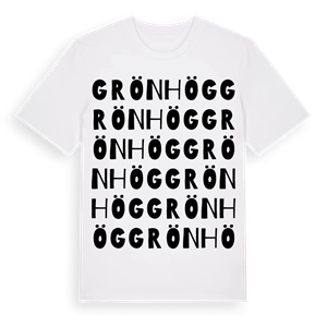 Grönhög ordlek t-shirt – ekologisk bomull t-shirt från Pinshirt