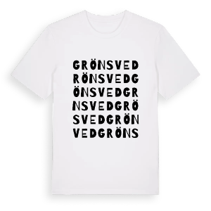 Grönsved ordlek t-shirt – ekologisk bomull t-shirt från PinShirt