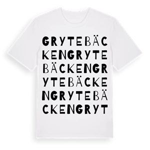 Grytebäcken ordlek t-shirt – ekologisk bomull t-shirt från Pinshirt