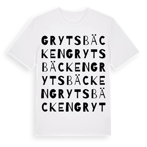 Grytsbäcken ordlek t-shirt – ekologisk bomull t-shirt från Pinshirt