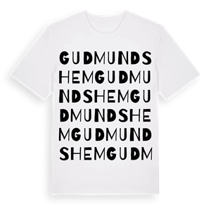 Gudmundshem ordlek t-shirt – ekologisk bomull t-shirt från Pinshirt