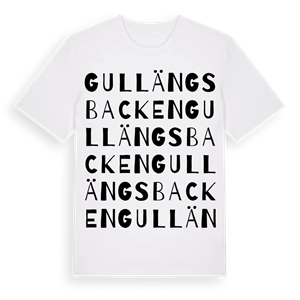 Gullängsbacken ordlek t-shirt – ekologisk bomull t-shirt från Pinshirt
