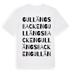 Gullängsbacken ordlek t-shirt – ekologisk bomull t-shirt från Pinshirt