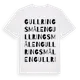 White t-shirt med Gullringsmålen ordlek t-shirt