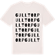 Vintage White t-shirt med Gulltorp ordlek t-shirt
