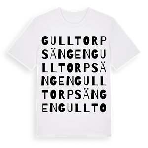 Gulltorpsängen ordlek t-shirt – ekologisk bomull t-shirt från Pinshirt