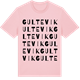 Pink Cotton t-shirt med Gultevik ordlek t-shirt