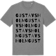 Mid Heather Gray t-shirt med Gustavsholm ordlek t-shirt