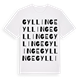 White t-shirt med Gyllinge ordlek t-shirt