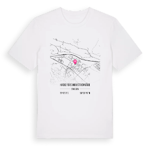 Hackefors industriområde karta t-shirt – ekologisk bomull t-shirt från PinShirt