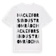 White t-shirt med Hackefors Industriområde ordlek t-shirt