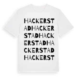 Hackerstad ordlek t-shirt – ekologisk bomull t-shirt från Pinshirt
