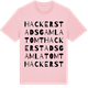 Pink Cotton t-shirt med Hackerstads gamla tomt ordlek t-shirt