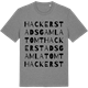 Mid Heather Gray t-shirt med Hackerstads gamla tomt ordlek t-shirt
