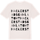 Vintage White t-shirt med Hackerstads gamla tomt ordlek t-shirt