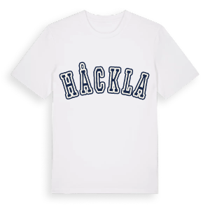 Håckla college t-shirt – ekologisk bomull t-shirt från Pinshirt