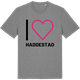 Mid Heather Gray t-shirt med Jag älskar Haddestad t-shirt stort tryck