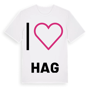 Jag älskar Hag t-shirt stort tryck – ekologisk bomull t-shirt från PinShirt
