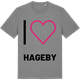 Mid Heather Gray t-shirt med Jag älskar Hageby t-shirt stort tryck