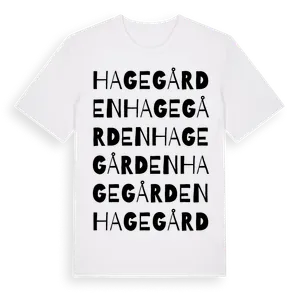 Hagegården ordlek t-shirt – ekologisk bomull t-shirt från Pinshirt