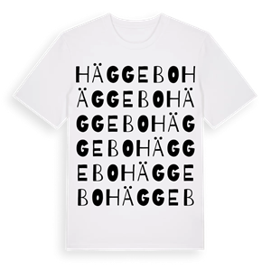 Häggebo ordlek t-shirt – ekologisk bomull t-shirt från Pinshirt