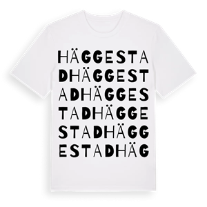 Häggestad ordlek t-shirt – ekologisk bomull t-shirt från Pinshirt