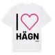 White t-shirt med Jag älskar Hägn t-shirt stort tryck
