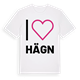 White t-shirt med Jag älskar Hägn t-shirt stort tryck