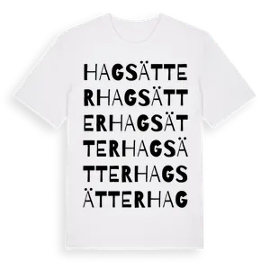Hagsätter ordlek t-shirt – ekologisk bomull t-shirt från Pinshirt
